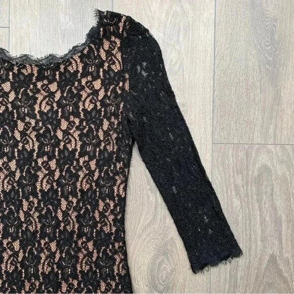 Babaton Aritzia Rafael Mini Dress 3/4 Length Sleeve Lace Bodycon Black Size 0 - Picture 7 of 15